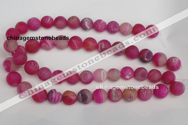 CAG1862 15.5 inches 16mm round matte druzy agate beads whholesale