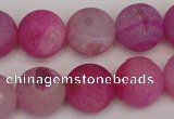 CAG1866 15.5 inches 16mm round matte druzy agate beads whholesale