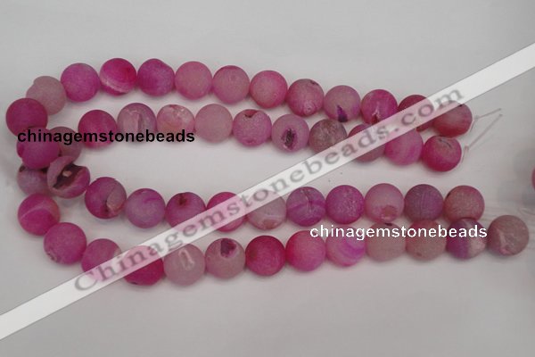 CAG1866 15.5 inches 16mm round matte druzy agate beads whholesale