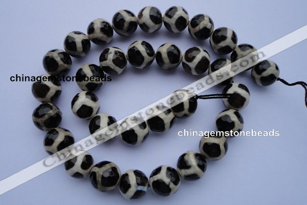 CAG1870 15.5 inches 6mm faceted round tibetan agate beads wholesale