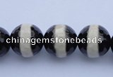 CAG1880 15.5 inches 10mm faceted round tibetan agate beads wholesale