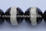 CAG1882 15.5 inches 14mm faceted round tibetan agate beads wholesale