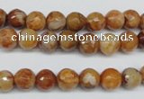 CAG1886 15.5 inches 8mm faceted round lemon crazy lace agate beads