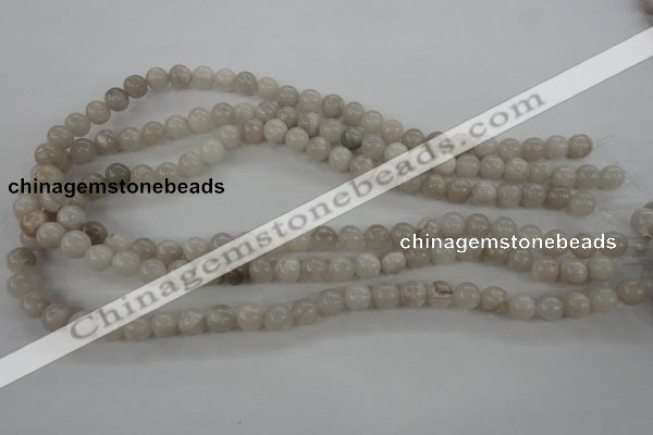 CAG1896 15.5 inches 8mm round grey agate beads wholesale