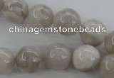 CAG1899 15.5 inches 14mm round grey agate beads wholesale