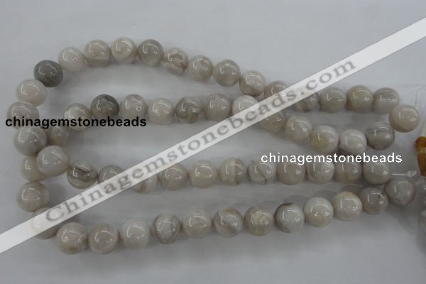 CAG1899 15.5 inches 14mm round grey agate beads wholesale