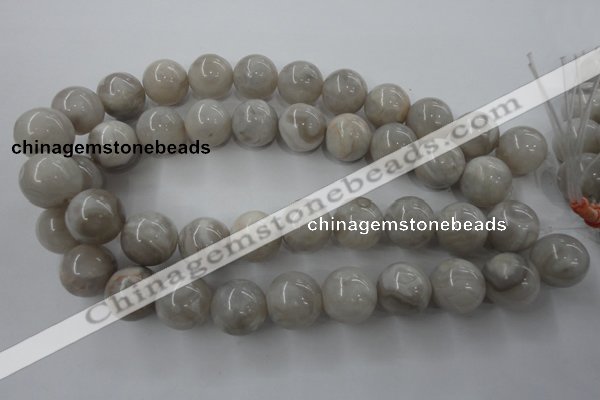 CAG1901 15.5 inches 18mm round grey agate beads wholesale