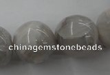 CAG1902 15.5 inches 20mm round grey agate beads wholesale