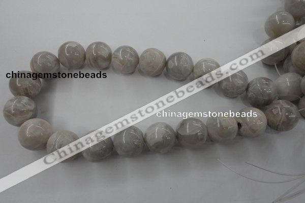 CAG1902 15.5 inches 20mm round grey agate beads wholesale