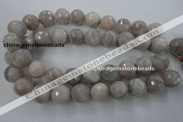 CAG1911 15.5 inches 20mm faceted round grey agate beads wholesale