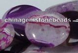 CAG201 15.5 inches 30mm flat round purple agate gemstone beads