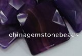 CAG207 15.5 inches 30*30mm faceted square purple agate beads