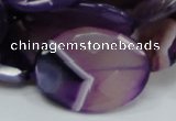 CAG209 15.5 inches 22*30mm faceted oval purple agate gemstone beads