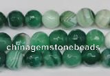 CAG2114 15.5 inches 10mm faceted round green line agate beads