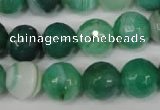 CAG2116 15.5 inches 14mm faceted round green line agate beads