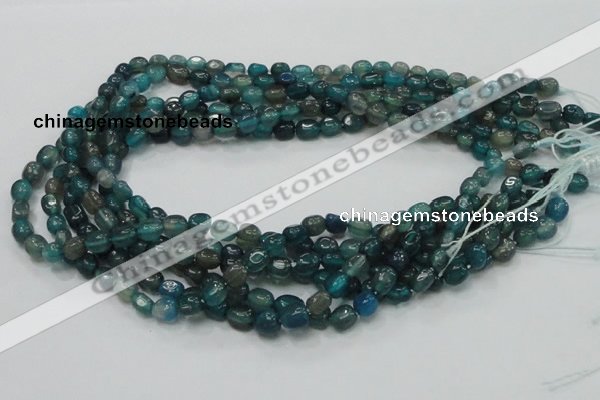 CAG212 15.5 inches 6*8mm freeform blue agate gemstone beads