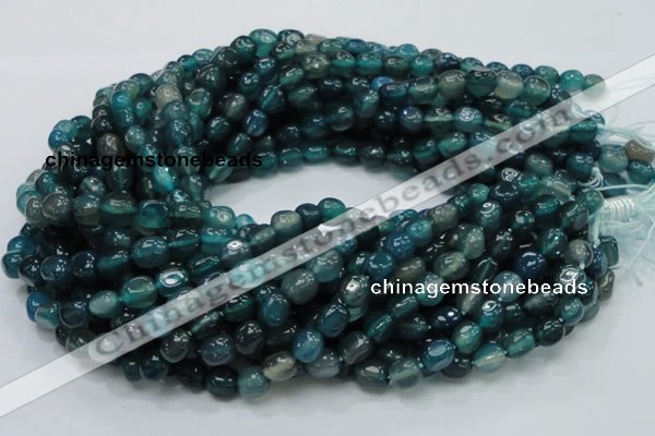 CAG213 15.5 inches 8*10mm freeform blue agate gemstone beads