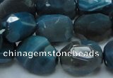 CAG217 15.5 inches 15*20mm faceted nugget blue agate gemstone beads