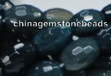 CAG219 15.5 inches 13*18mm faceted rice blue agate gemstone beads