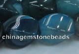 CAG221 15.5 inches 17*25mm twisted blue agate gemstone beads