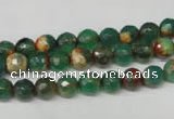 CAG2221 15.5 inches 6mm faceted round fire crackle agate beads