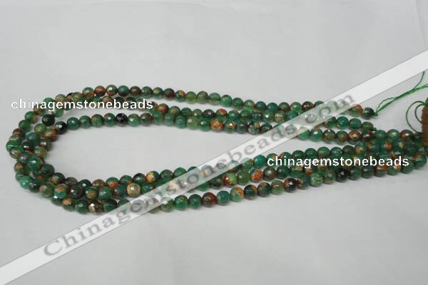 CAG2221 15.5 inches 6mm faceted round fire crackle agate beads