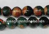 CAG2224 15.5 inches 12mm faceted round fire crackle agate beads