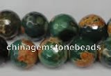 CAG2226 15.5 inches 16mm faceted round fire crackle agate beads