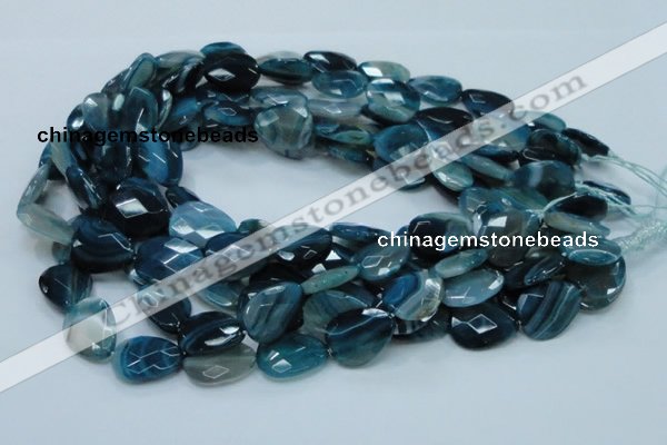 CAG223 15.5 inches 15*20mm faceted briolette blue agate beads