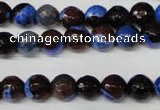 CAG2232 15.5 inches 8mm faceted round fire crackle agate beads