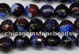 CAG2233 15.5 inches 10mm faceted round fire crackle agate beads