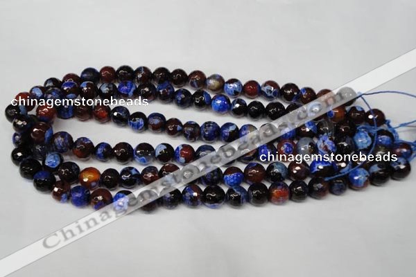 CAG2233 15.5 inches 10mm faceted round fire crackle agate beads