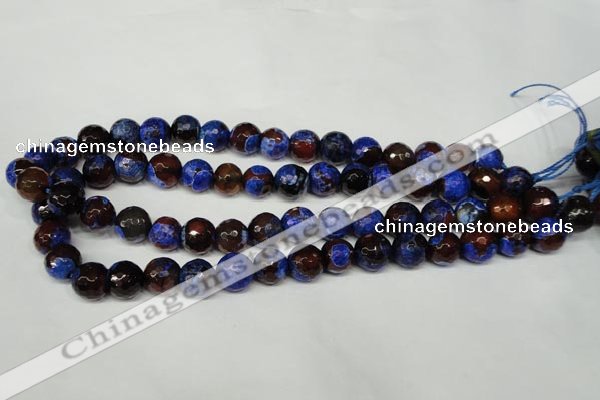 CAG2235 15.5 inches 14mm faceted round fire crackle agate beads