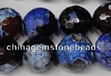 CAG2237 15.5 inches 18mm faceted round fire crackle agate beads