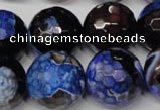 CAG2238 15.5 inches 20mm faceted round fire crackle agate beads