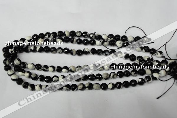 CAG2242 15.5 inches 8mm faceted round fire crackle agate beads