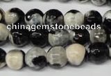 CAG2243 15.5 inches 10mm faceted round fire crackle agate beads