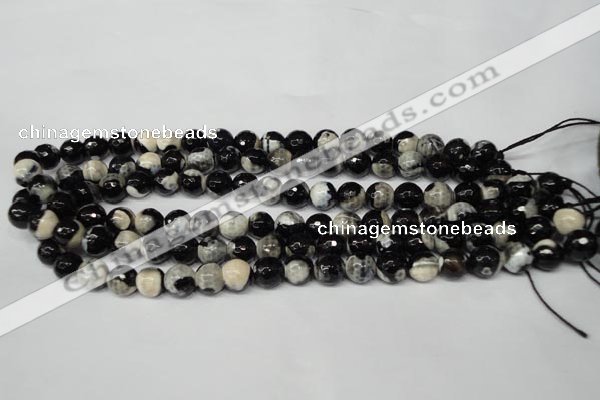 CAG2243 15.5 inches 10mm faceted round fire crackle agate beads