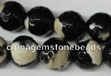 CAG2246 15.5 inches 16mm faceted round fire crackle agate beads