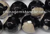 CAG2248 15.5 inches 20mm faceted round fire crackle agate beads