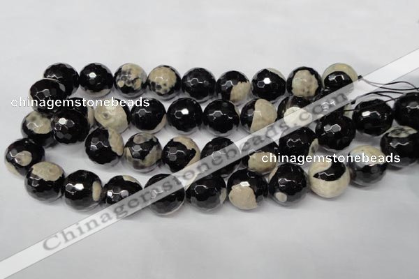 CAG2248 15.5 inches 20mm faceted round fire crackle agate beads