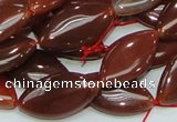 CAG226 15.5 inches 12*23mm marquise red agate gemstone beads