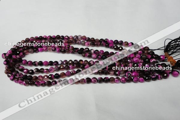 CAG2261 15.5 inches 6mm faceted round fire crackle agate beads