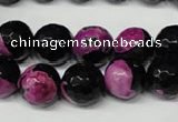 CAG2265 15.5 inches 14mm faceted round fire crackle agate beads