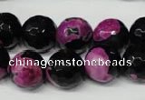 CAG2266 15.5 inches 16mm faceted round fire crackle agate beads