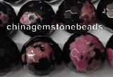 CAG2268 15.5 inches 20mm faceted round fire crackle agate beads