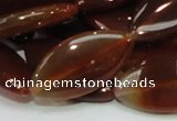 CAG227 15.5 inches 16*30mm marquise red agate gemstone beads