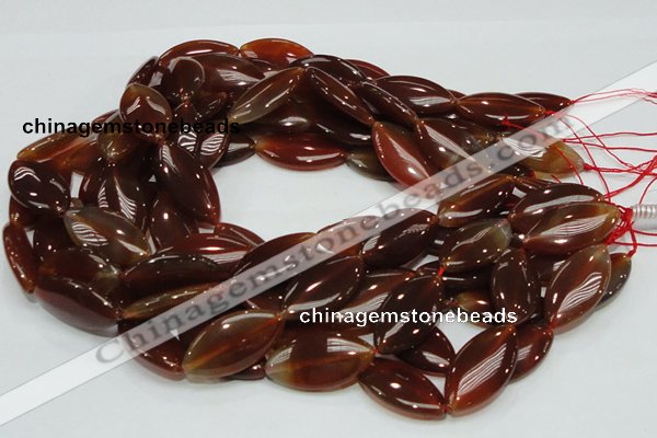 CAG227 15.5 inches 16*30mm marquise red agate gemstone beads