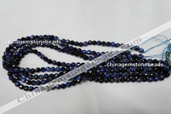 CAG2271 15.5 inches 6mm faceted round fire crackle agate beads