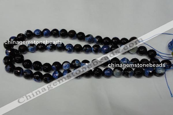 CAG2273 15.5 inches 10mm faceted round fire crackle agate beads